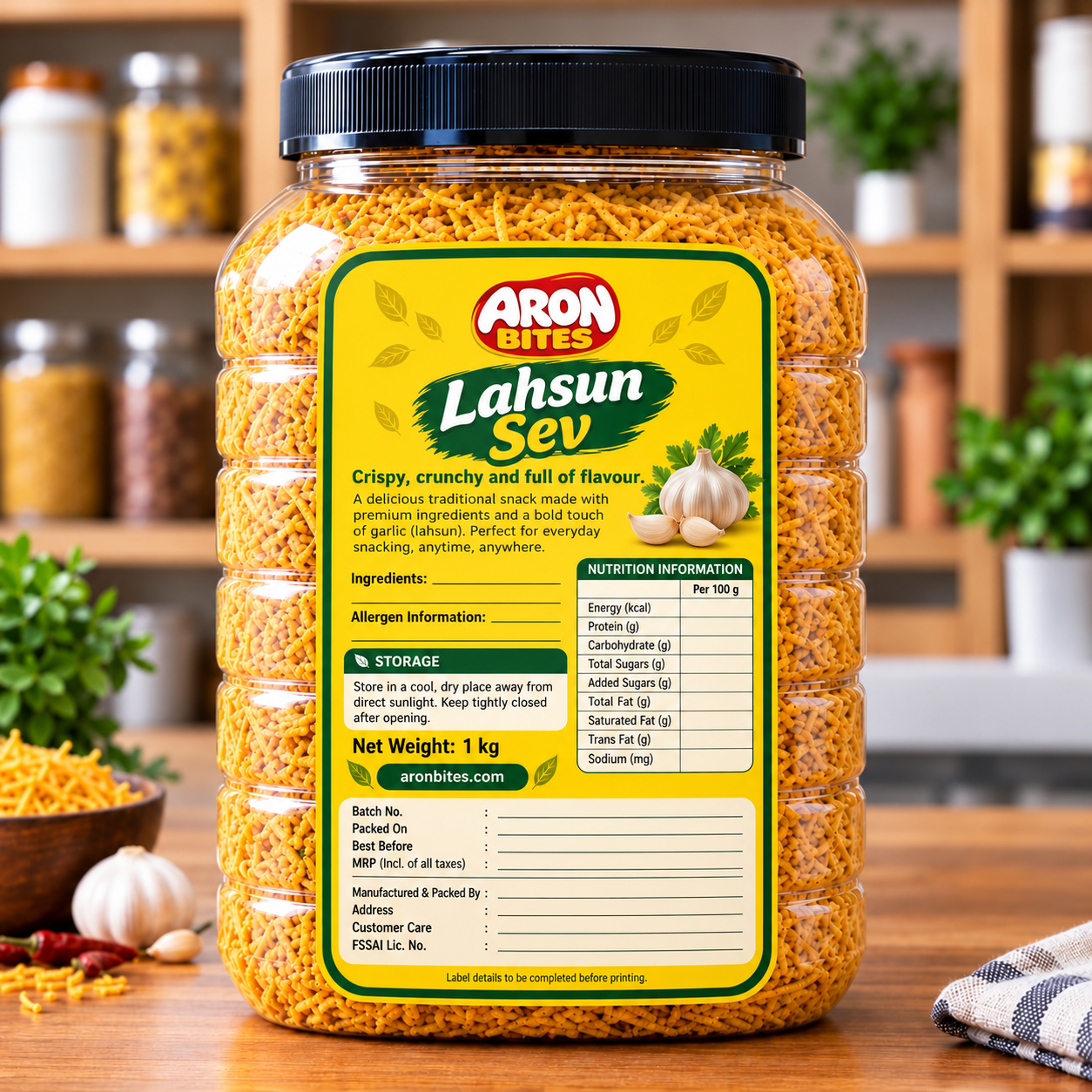 Lahsun Sev - 1kg (Back)